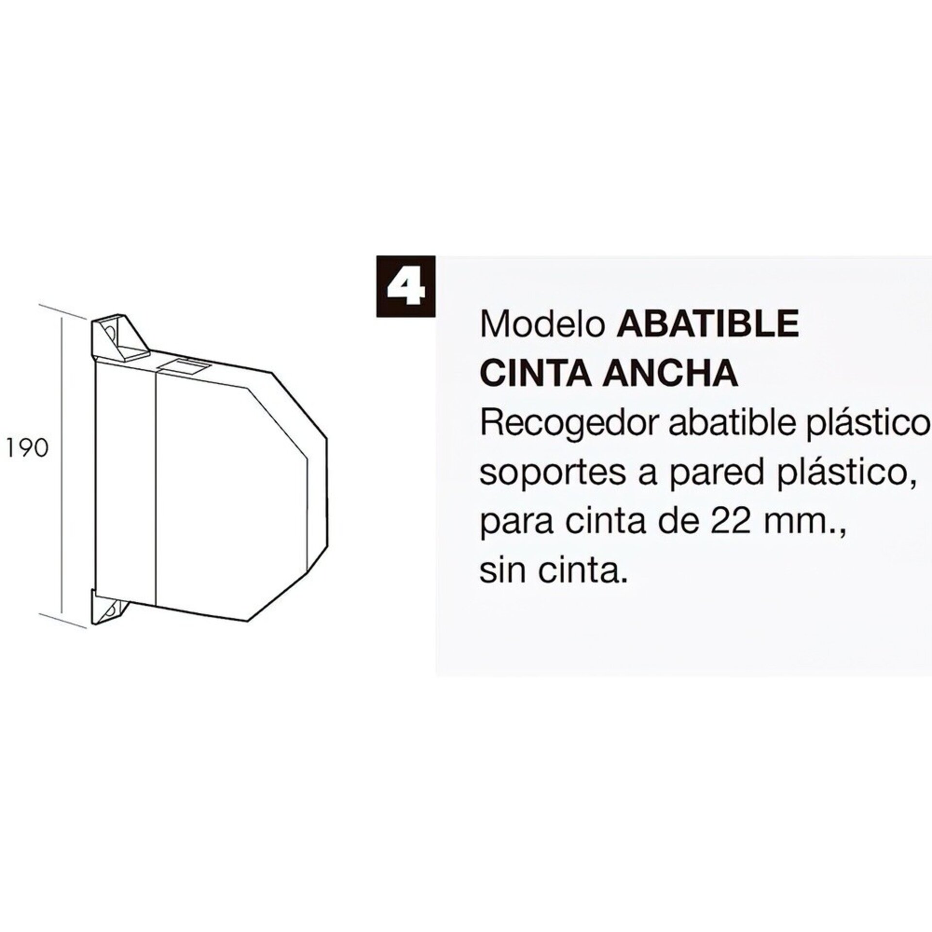 Recogedor Persiana Abatible Blanco Cinta 22 mm - 2