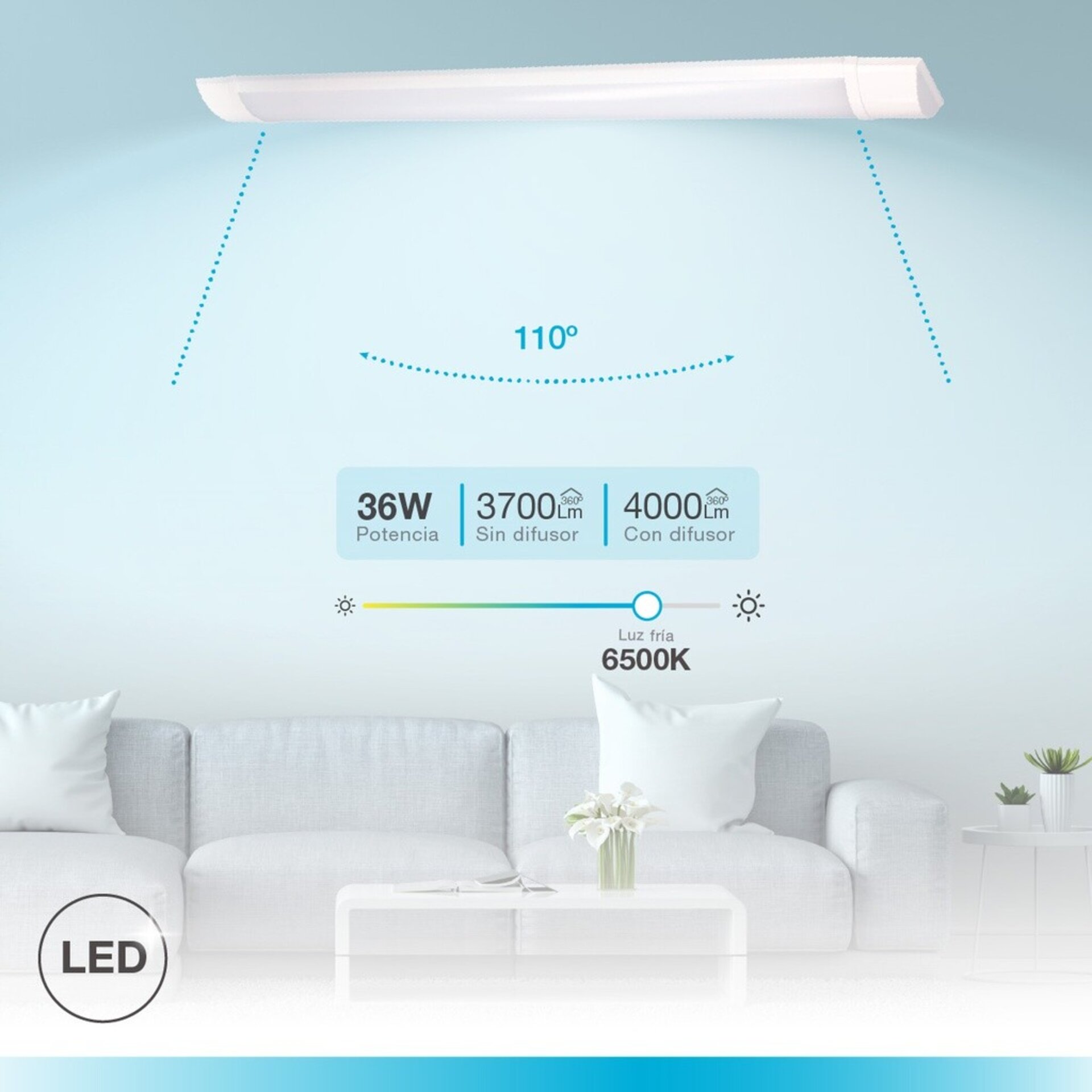 Regleta LED 36W 6000K - 3