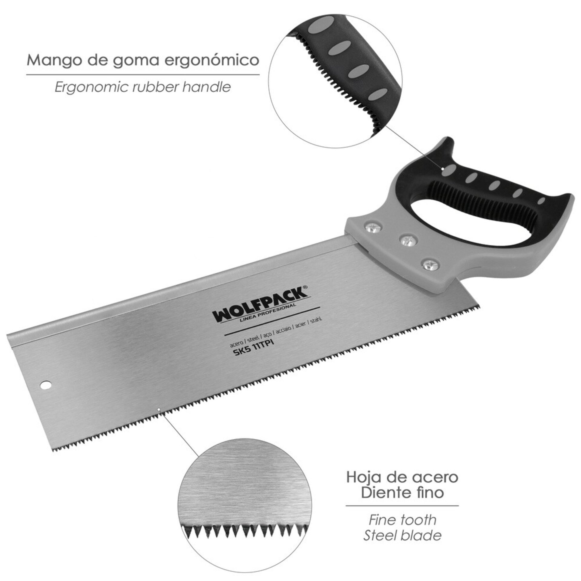 Serrucho Costilla Bimaterial 300 mm. / 12" - 3