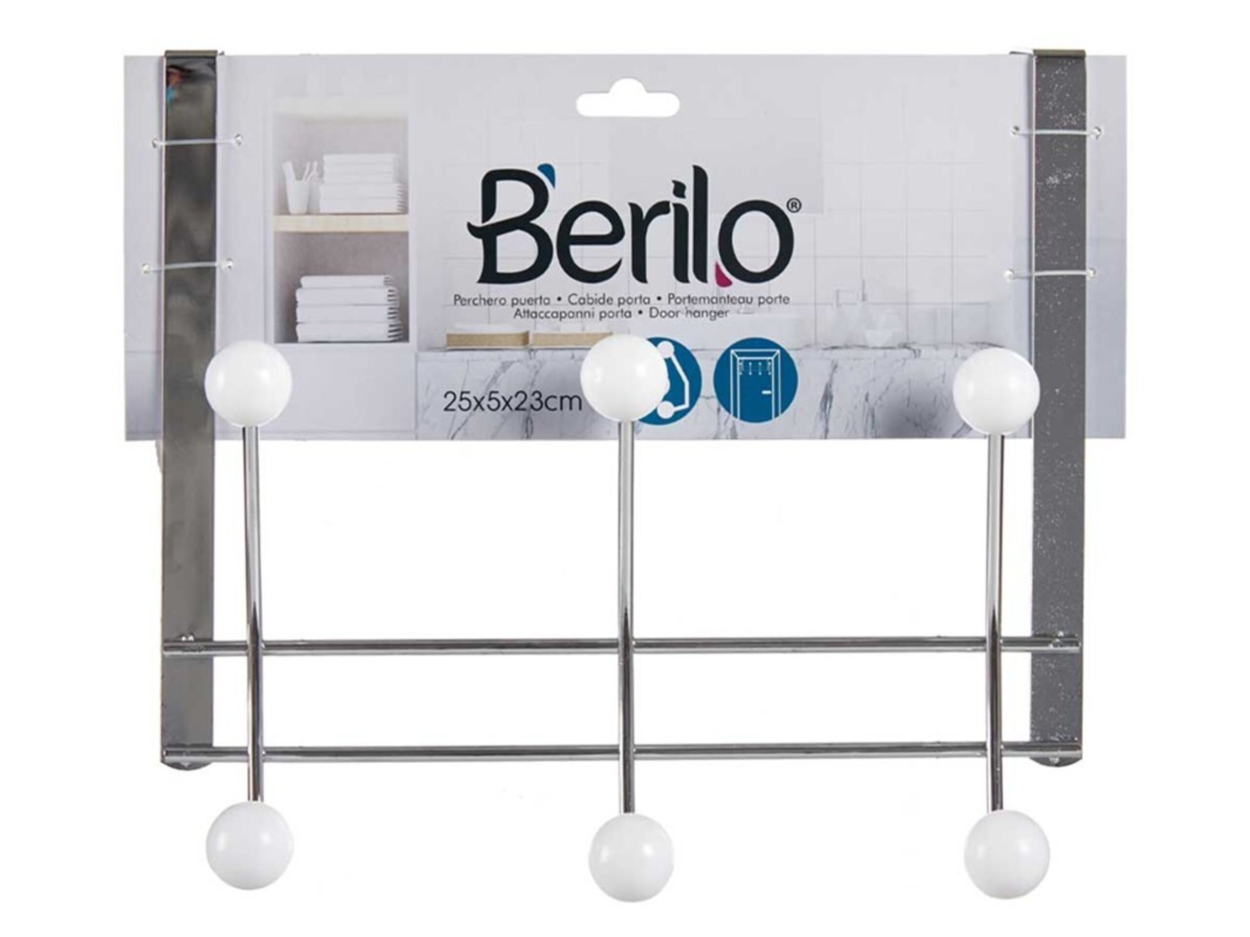 Percha puerta 6 ganchos blanco - 2