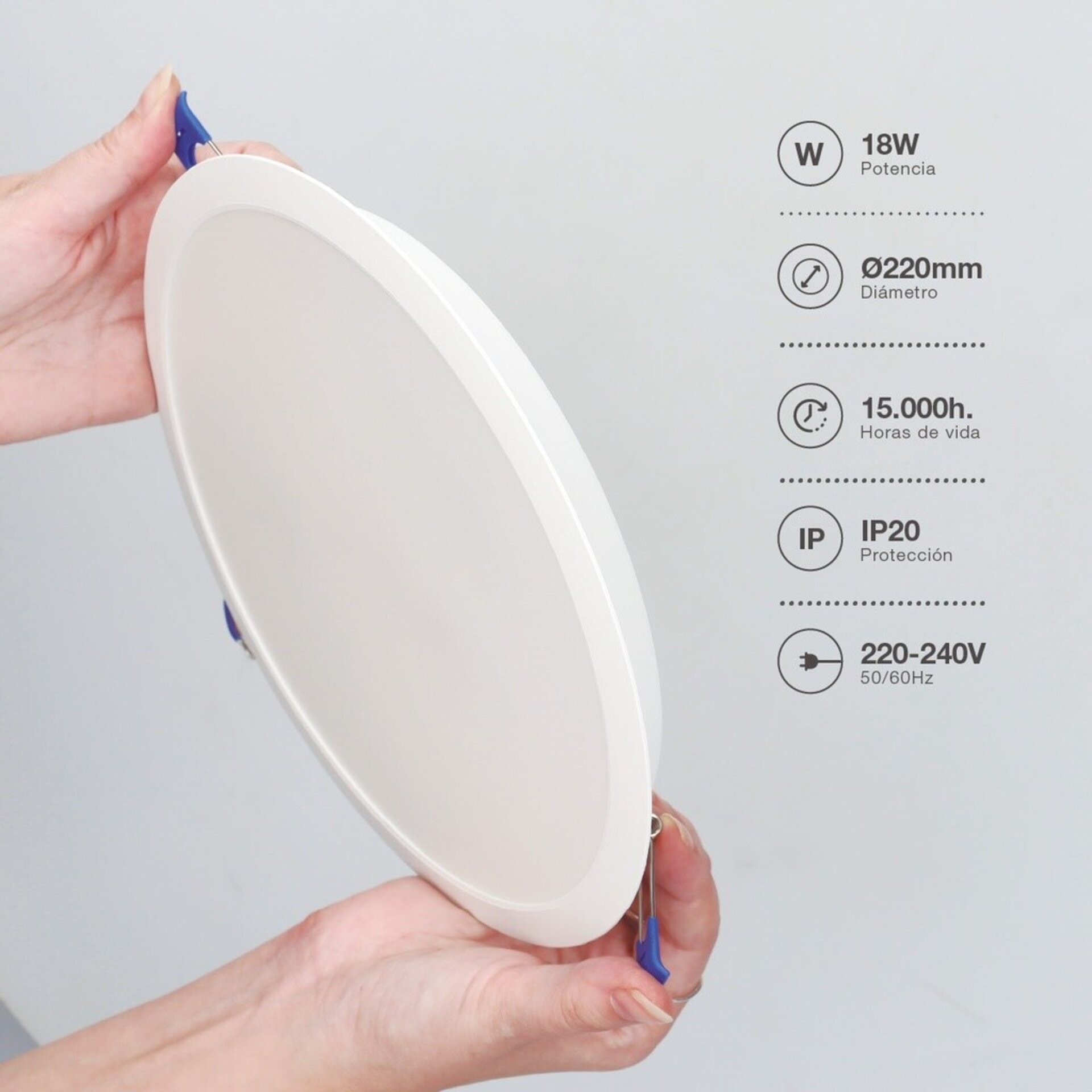 Downlight empotrable LED redondo 18W - 2