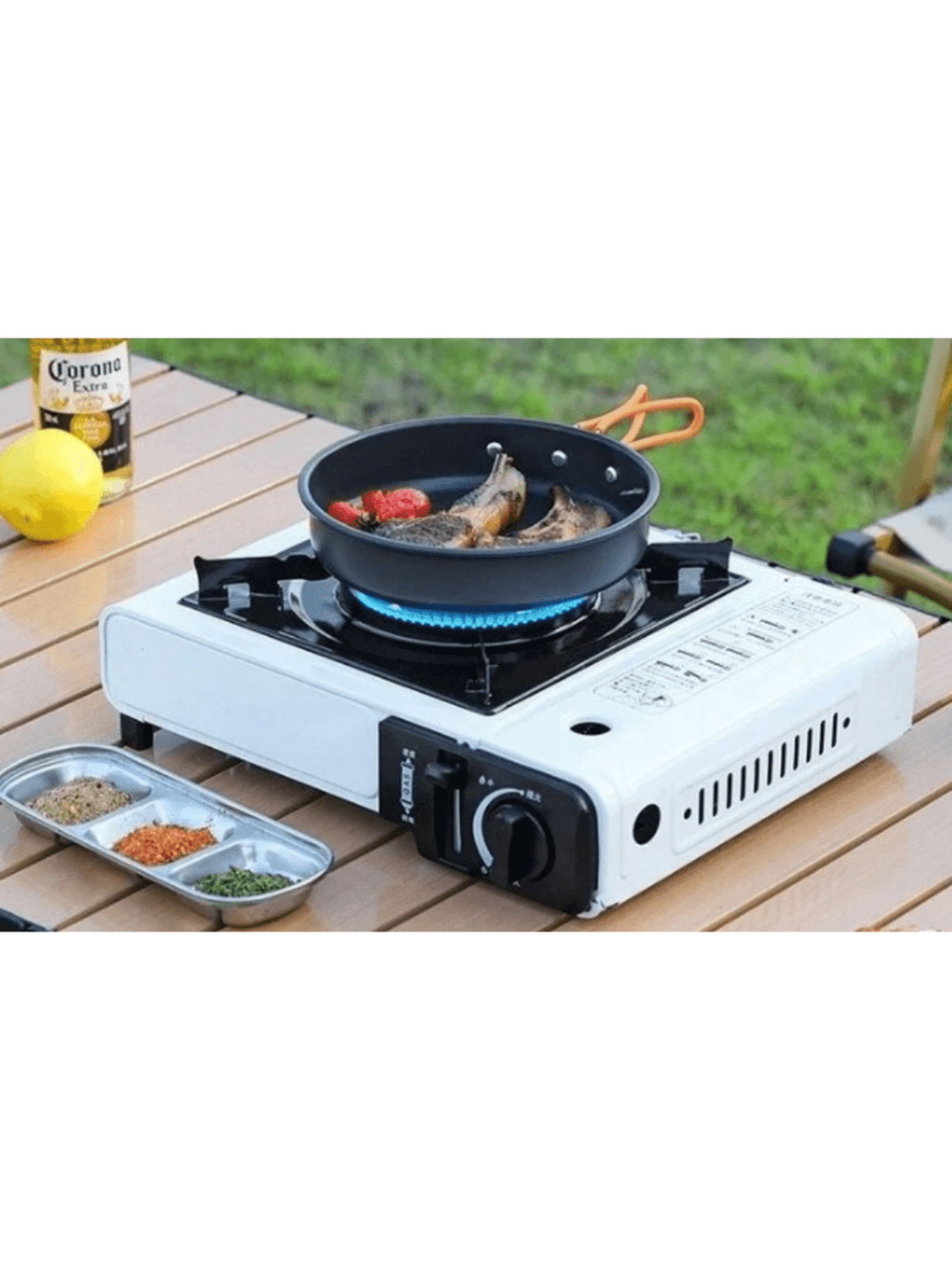 Hornillo cocina portatil dual cartucho valvula - 2