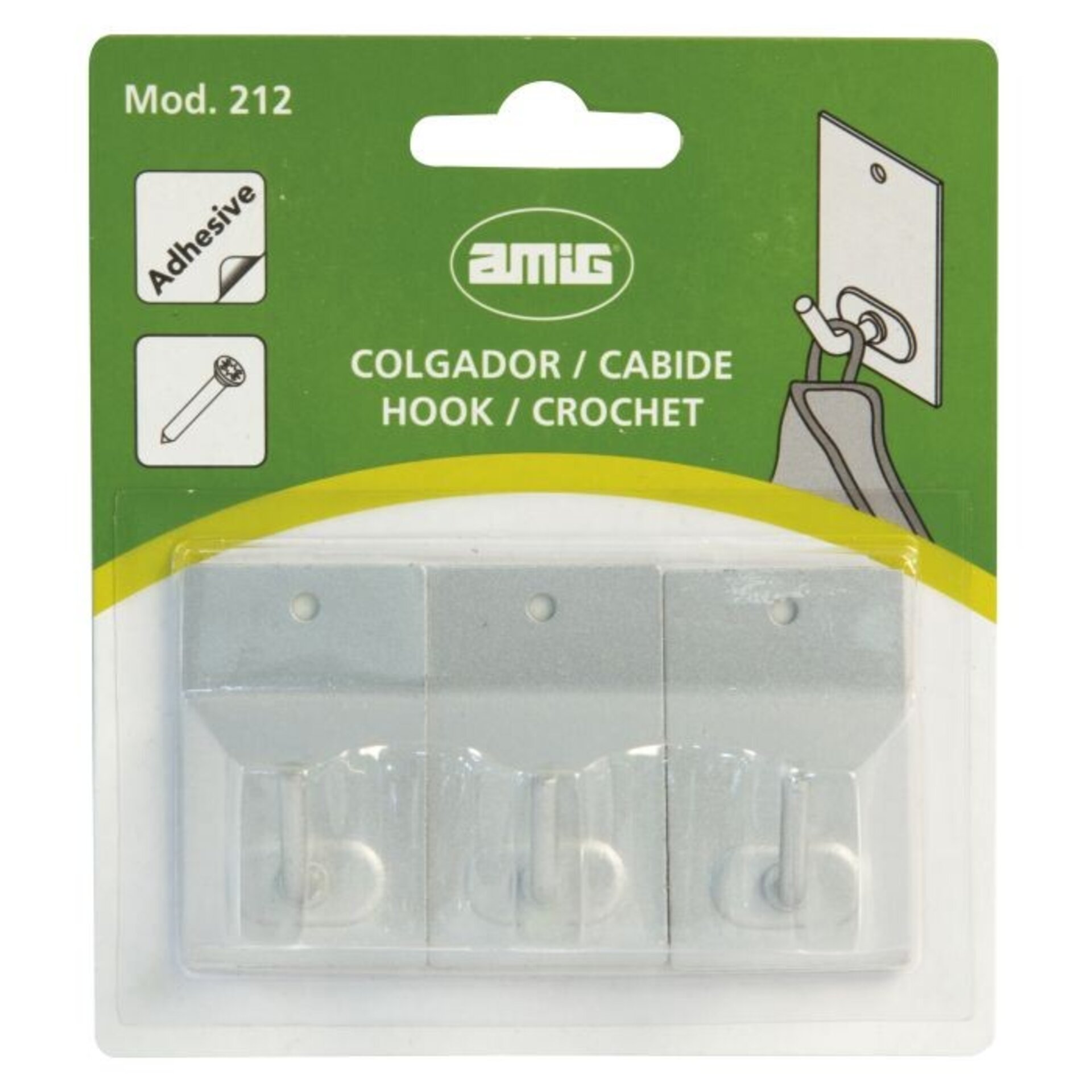 Colgador adhesivo blanco - 2