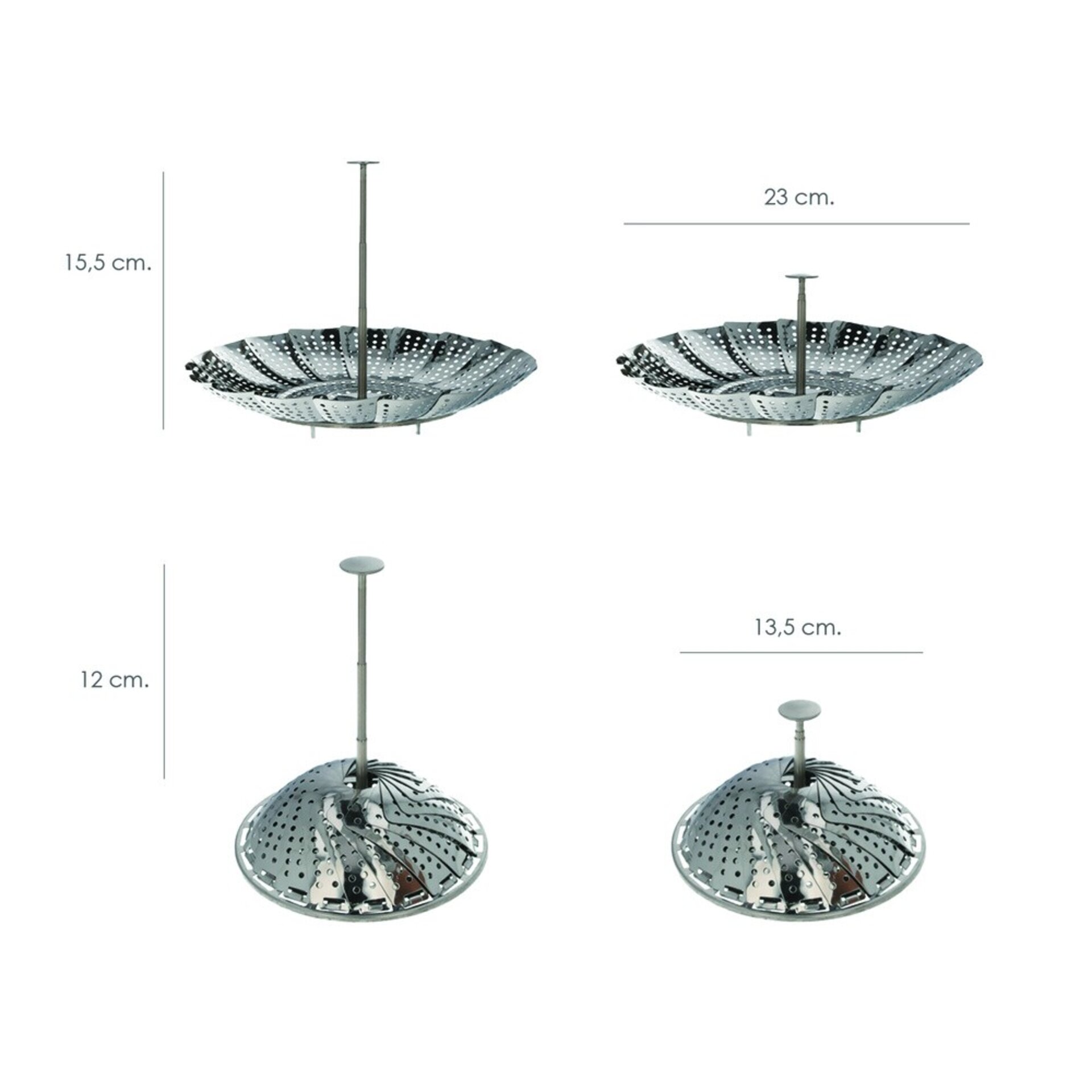 Cesta Vaporera Plegable Acero Inoxidable - 2
