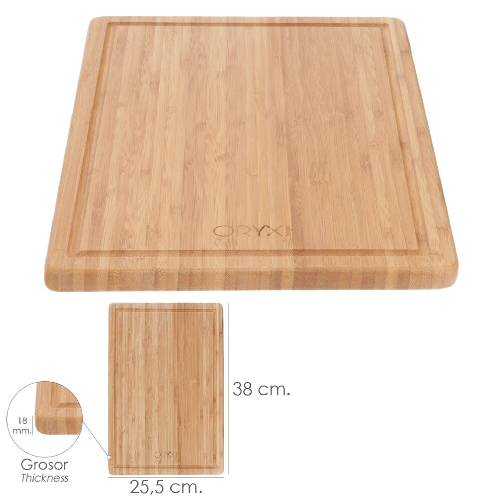 Tabla Cortar Cocina de Madera de Bambu Con Ranura - 2