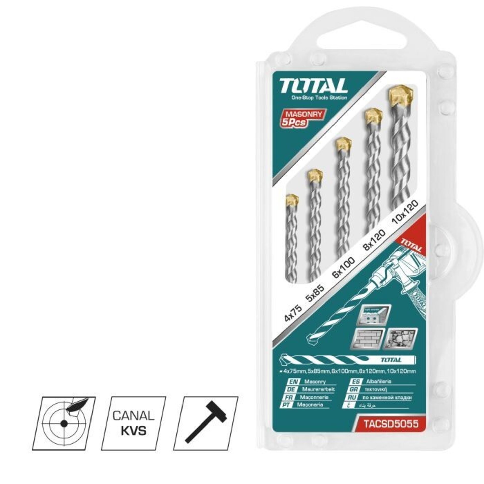 Juego de 5 brocas para pared - 1