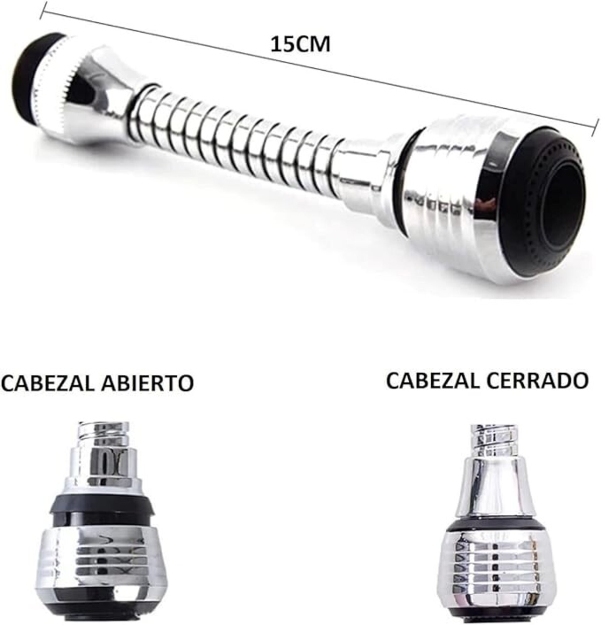 Atomizador Alargador Aireador Grifo Cocina Flexible 360º - 2