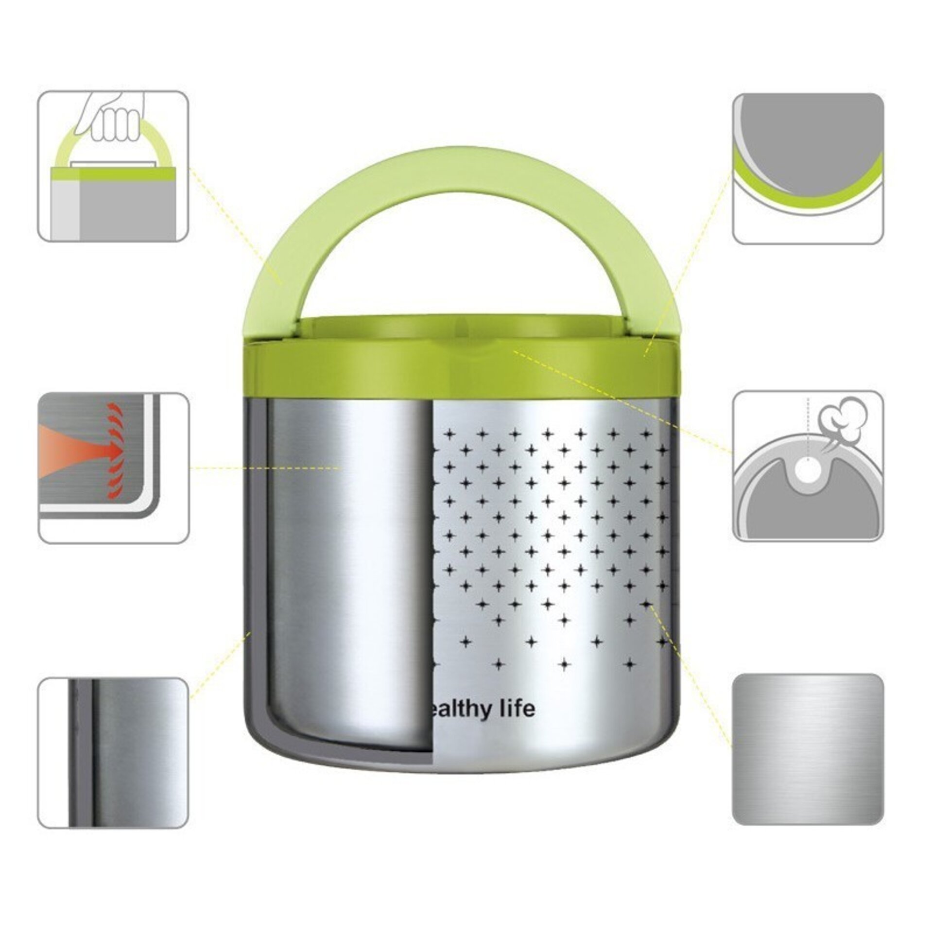 Fiambrera de acero inoxidable 1L - 4