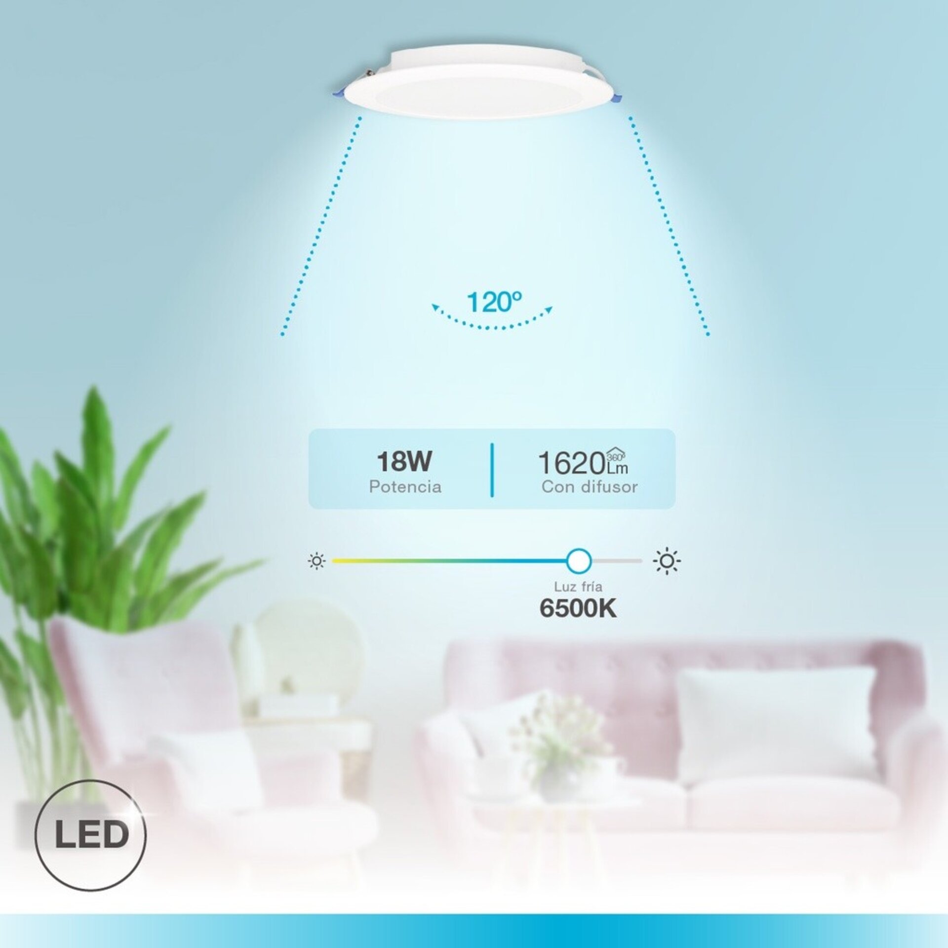 Downlight empotrable LED redondo 18W - 4