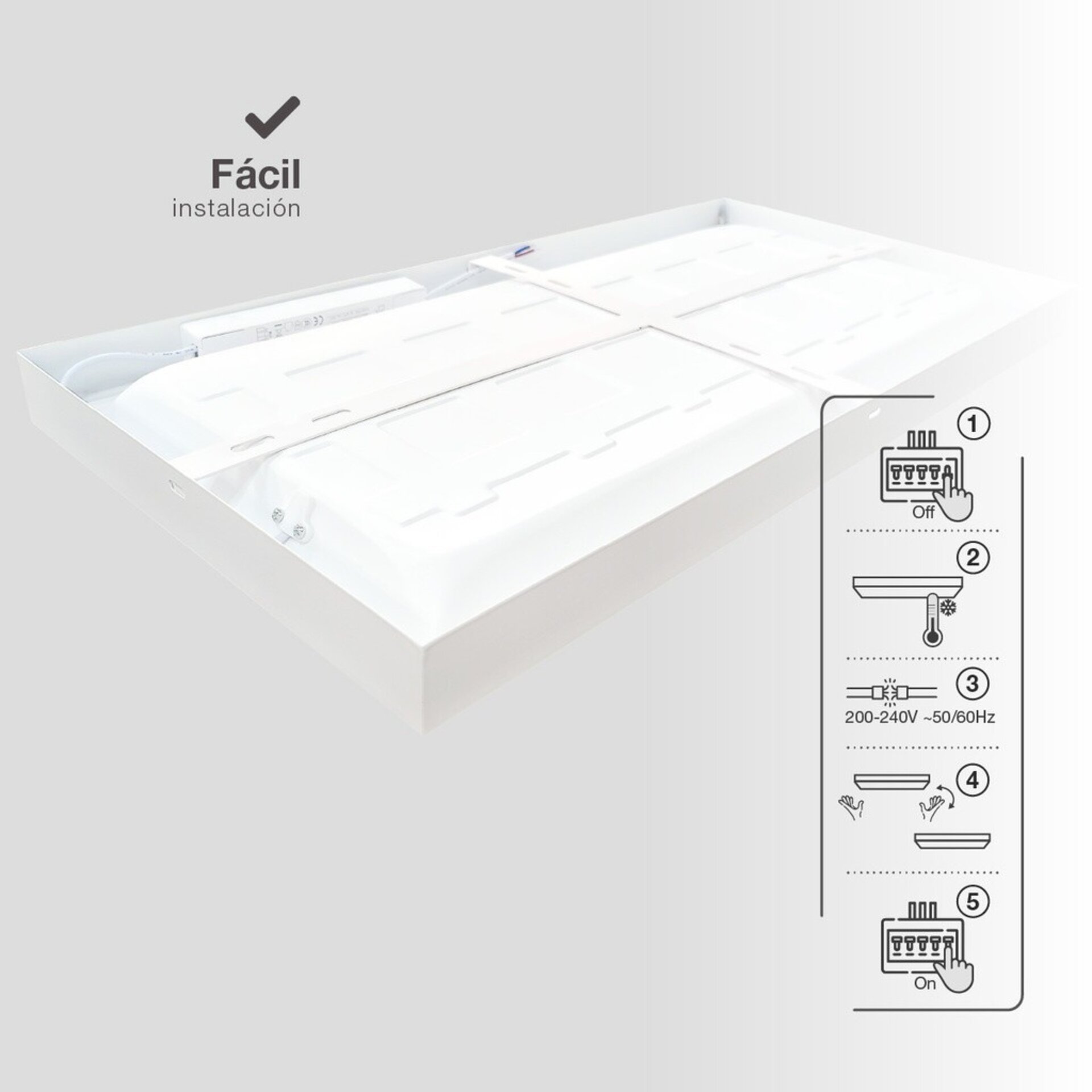 Panel superficie LED rectangular 36W 6000K - 2
