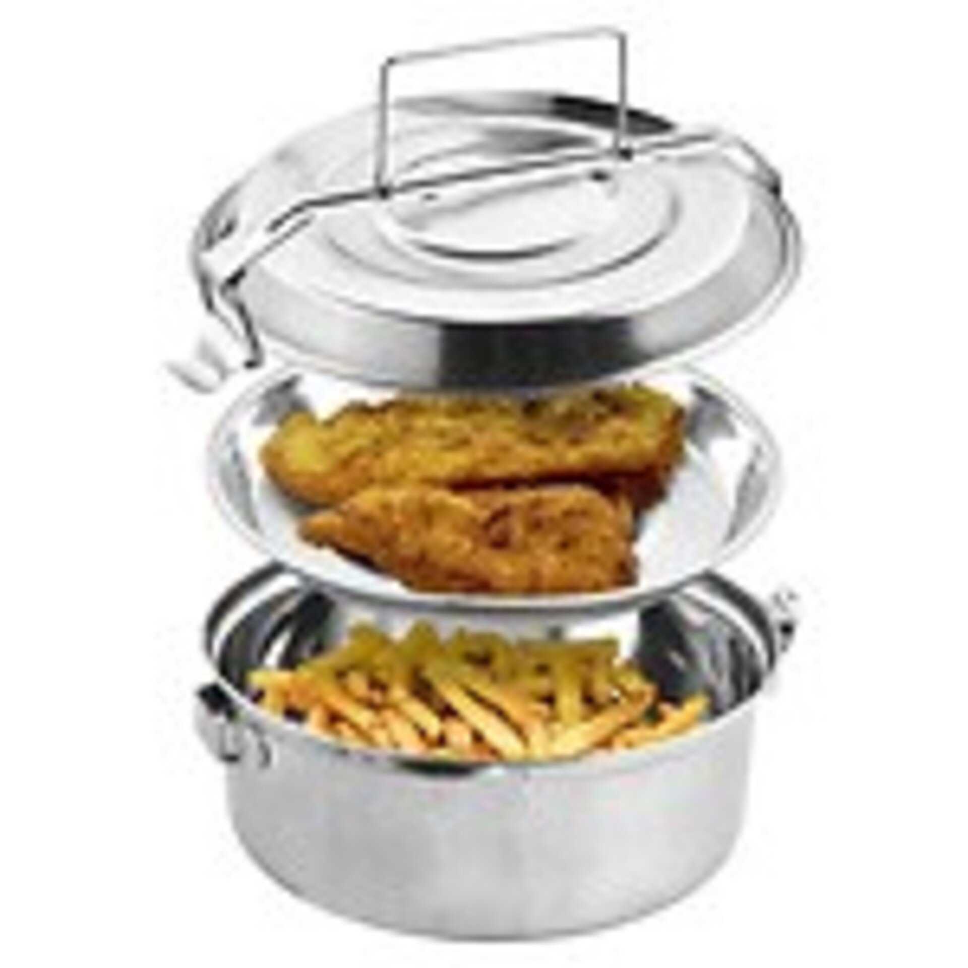 Fiambrera Acero Inoxidable Con 2 Platos Ø 18 cm - 3