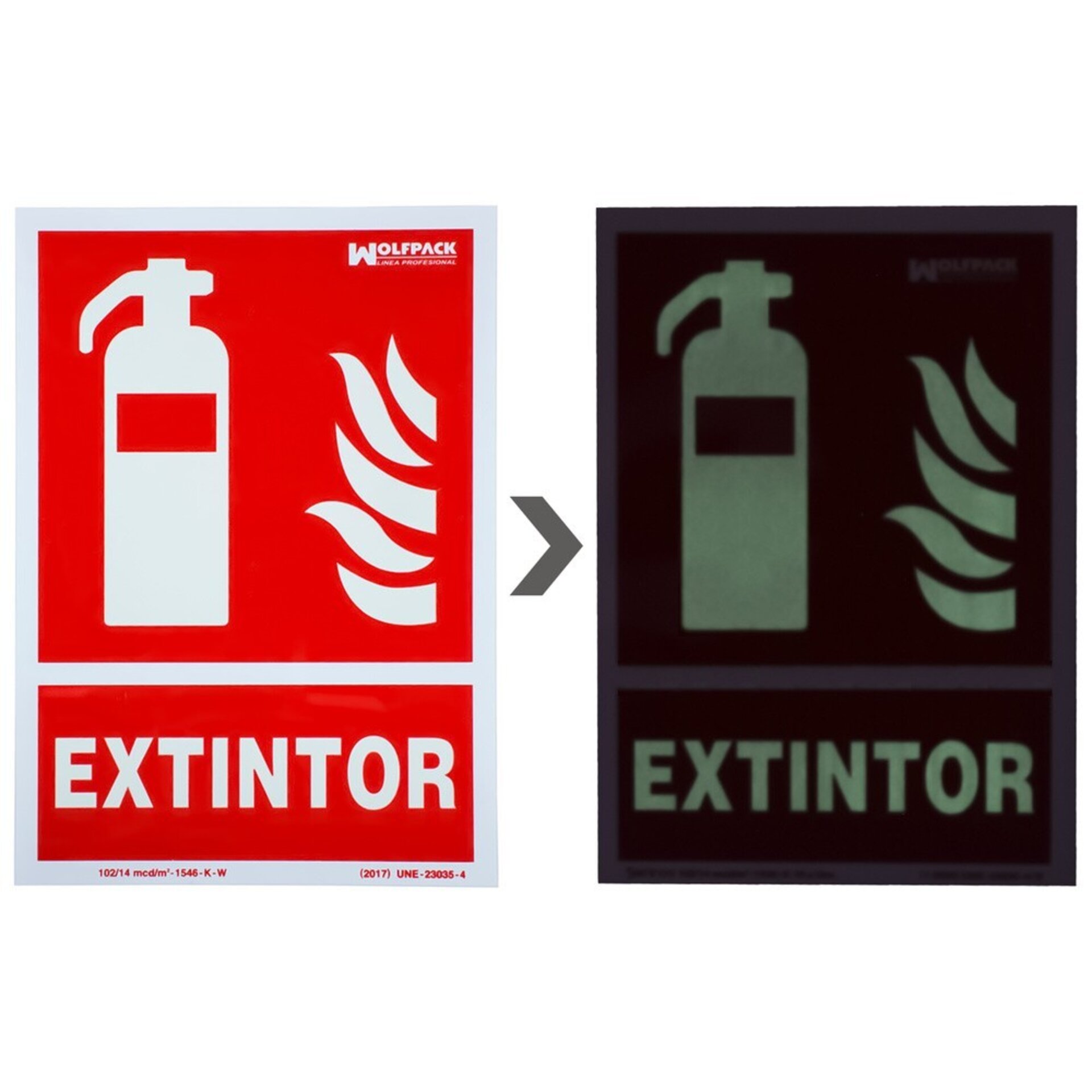 Cartel Fluorescente Extintor 21x 30 cm - 2