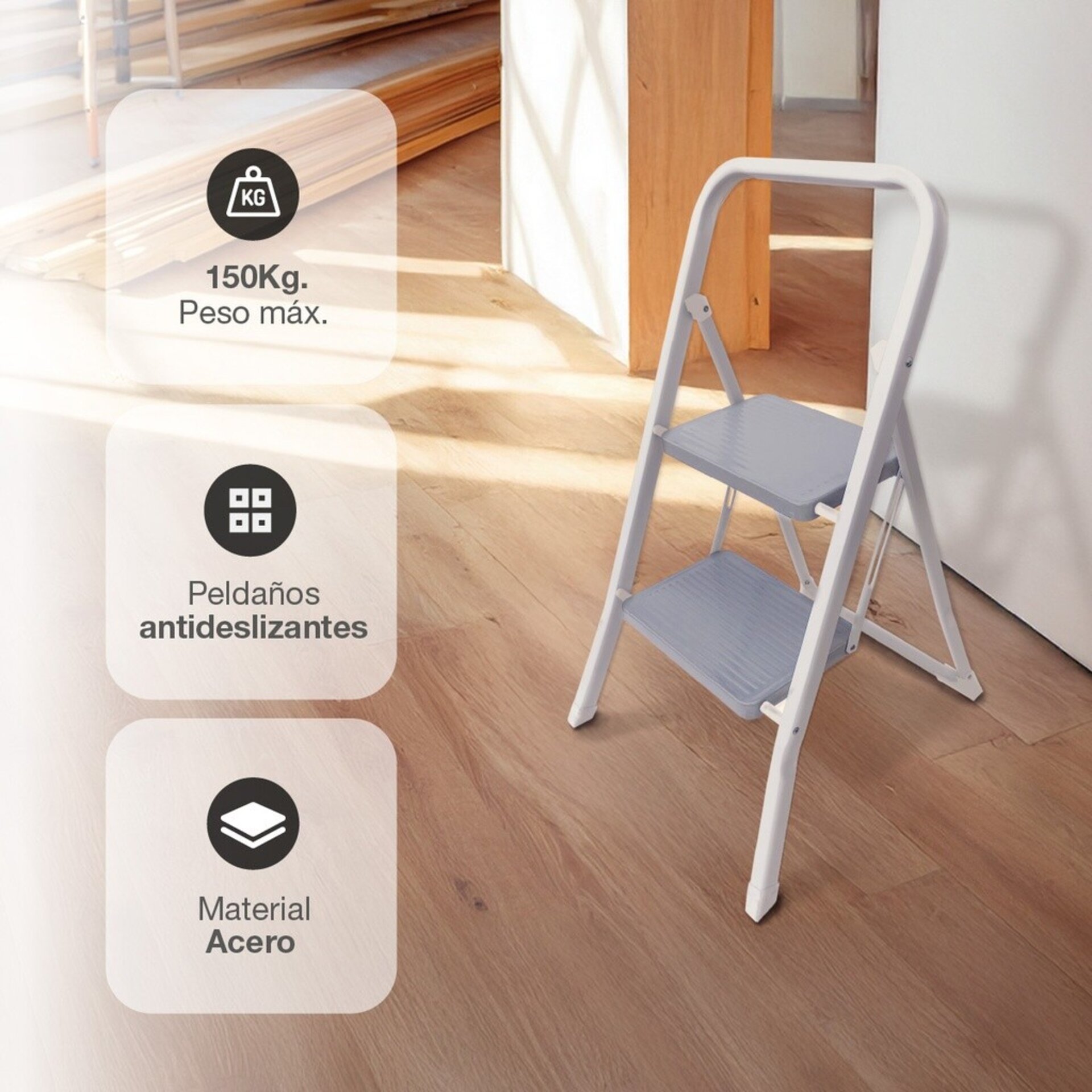 Escalera acero 2 peldaños - 2