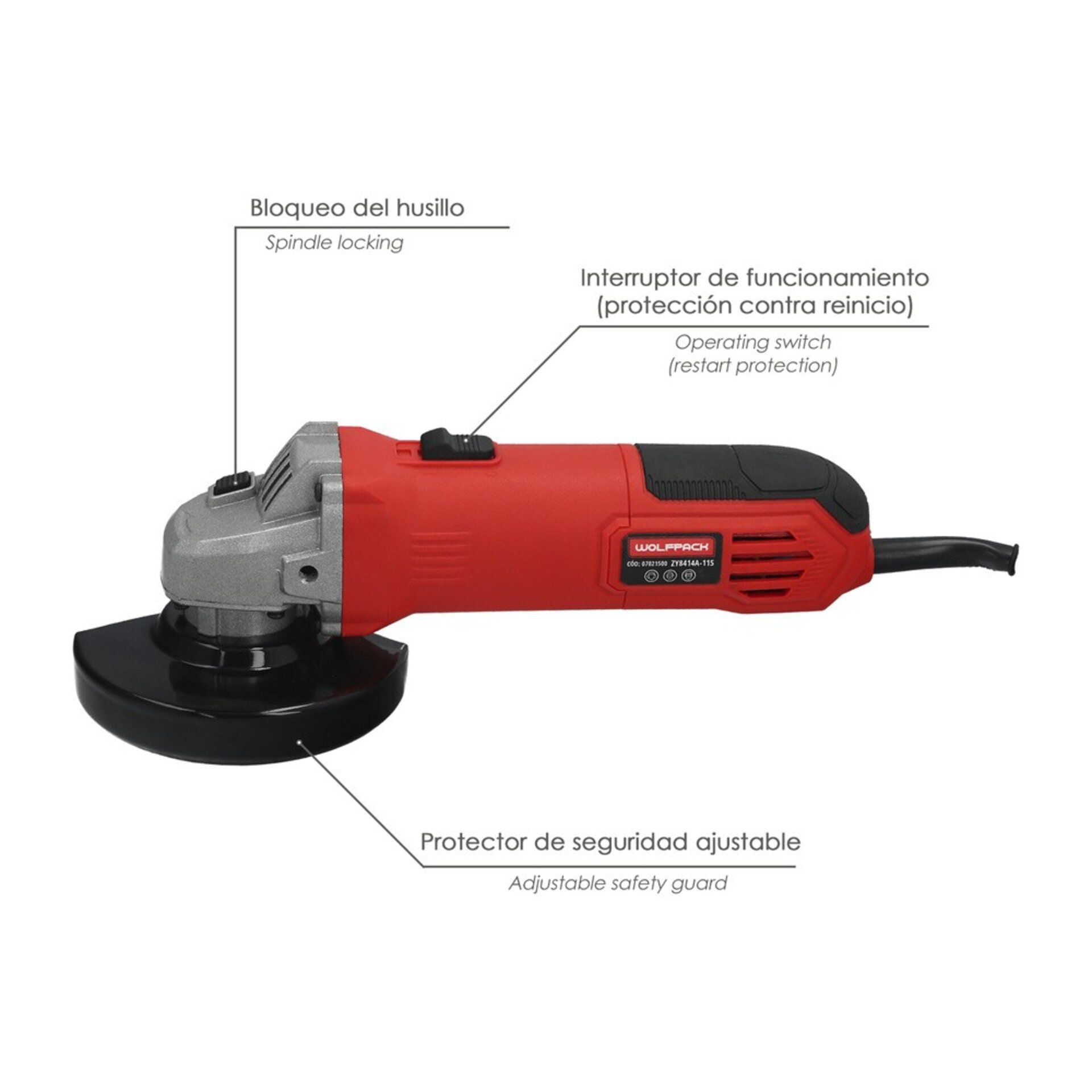 Amoladora 500 W. Disco Ø 115 mm - 3