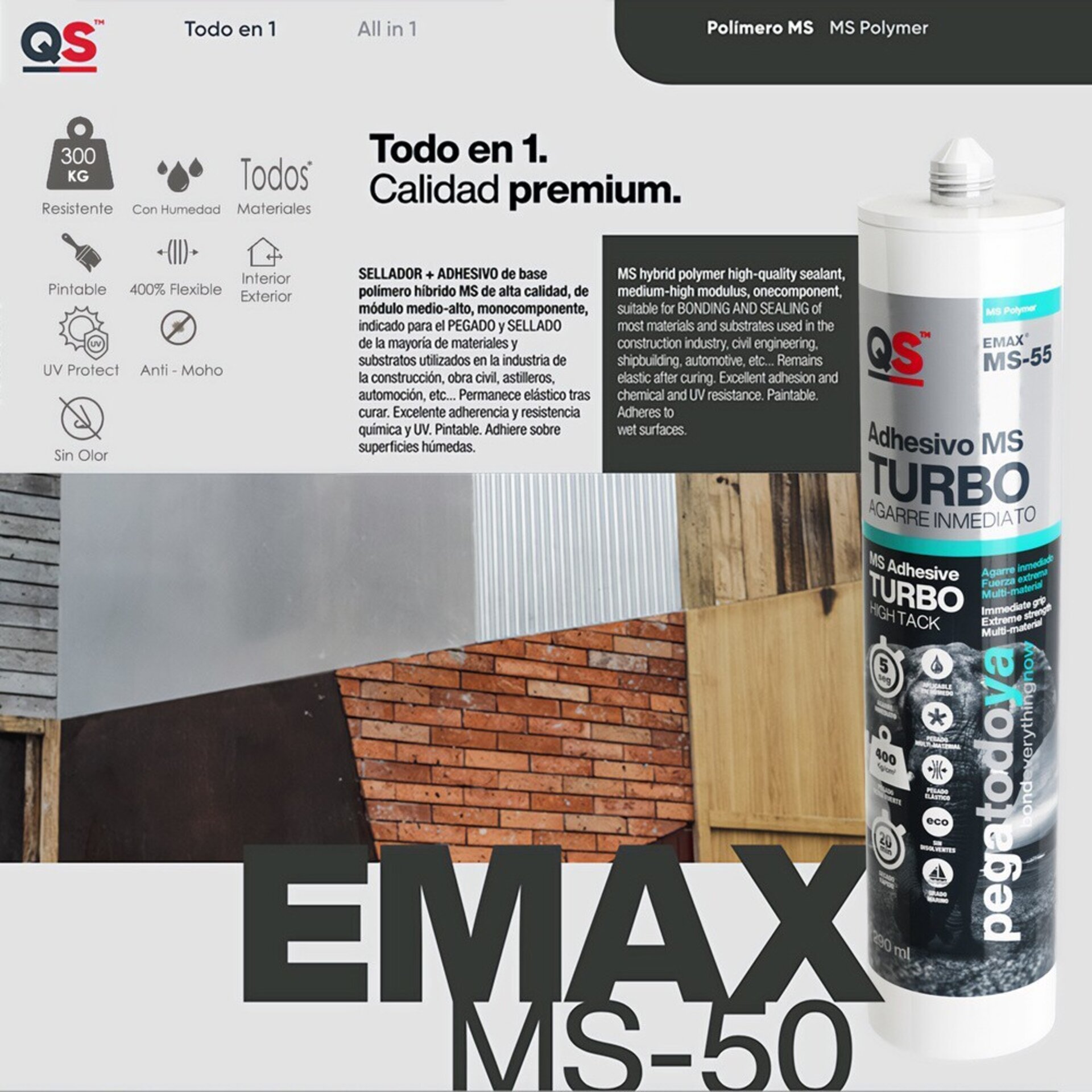 Adhesivo Emax Ms-55 Agarre Instantáneo - 2