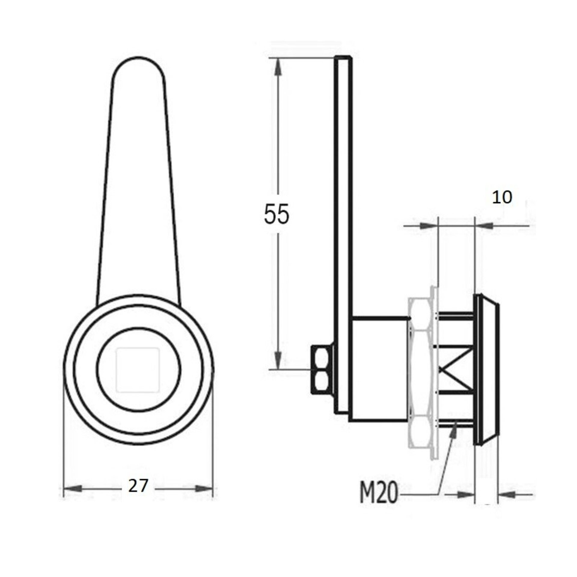 Cerradura cuadrado AGA - 4