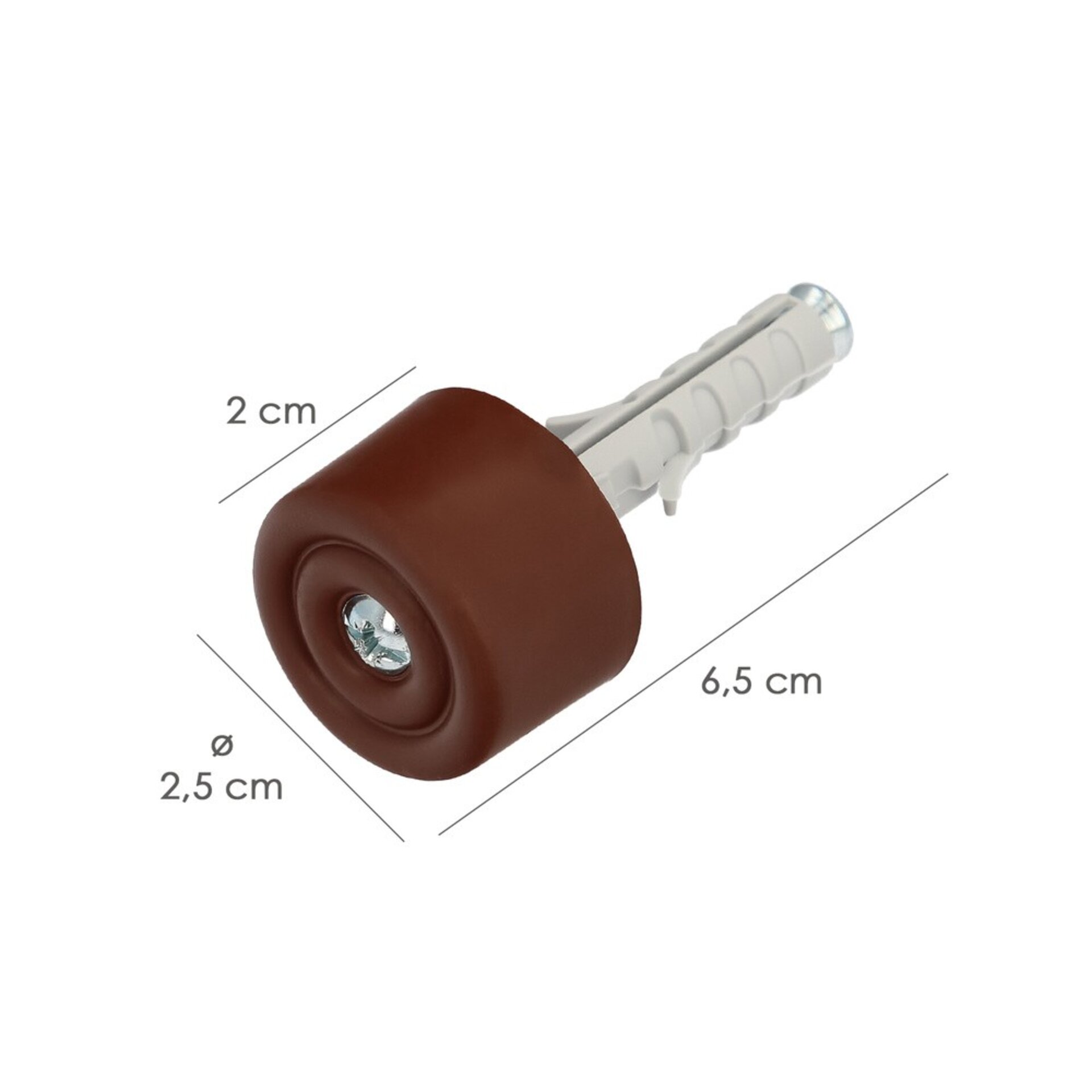 Tope Puerta Con Taco Nylon Marron - 2