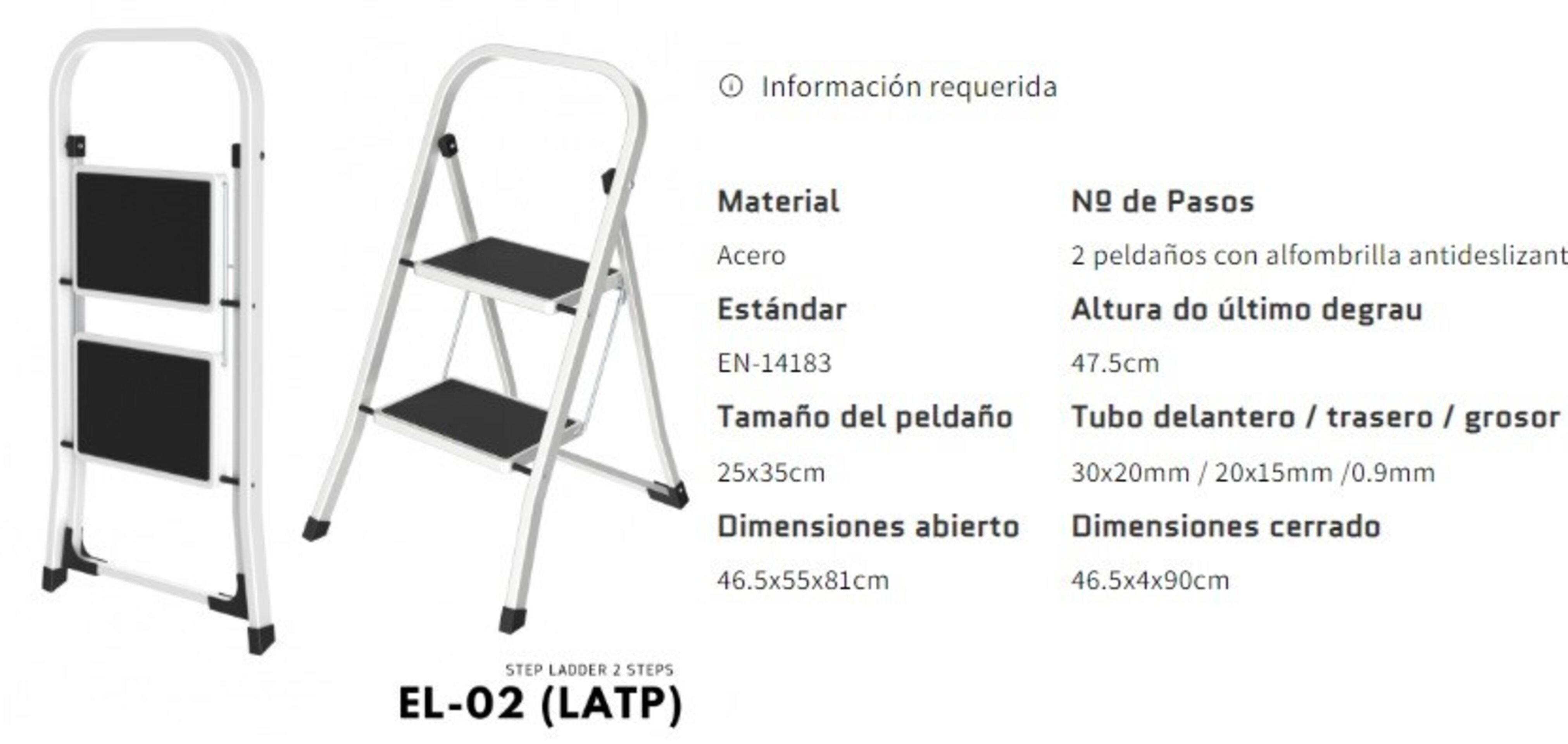 Escalera acero 2 peldaños - 2