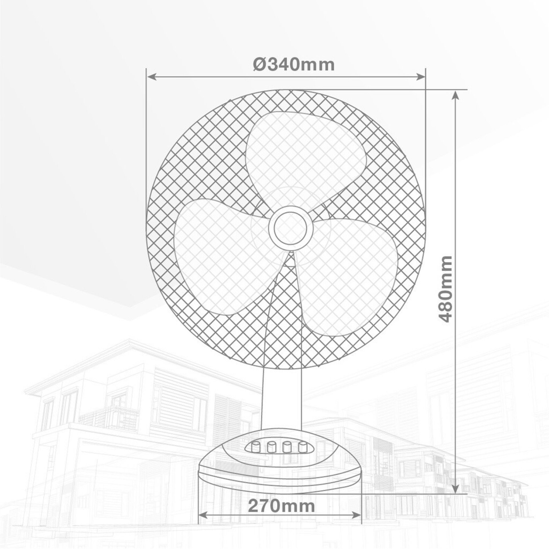 Ventilador sobremesa Ø34cm - 6