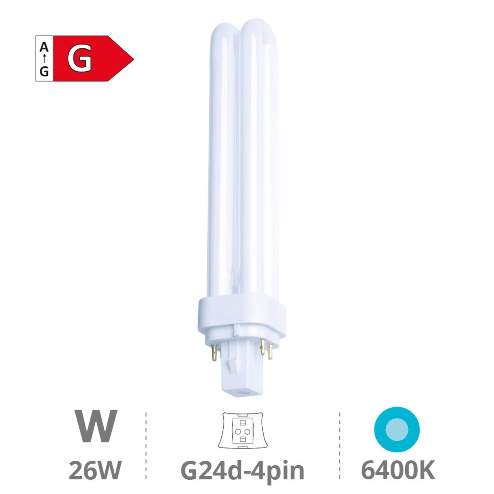 Lámpara Bajo Consumo elec. PLC 26W G24q - 1