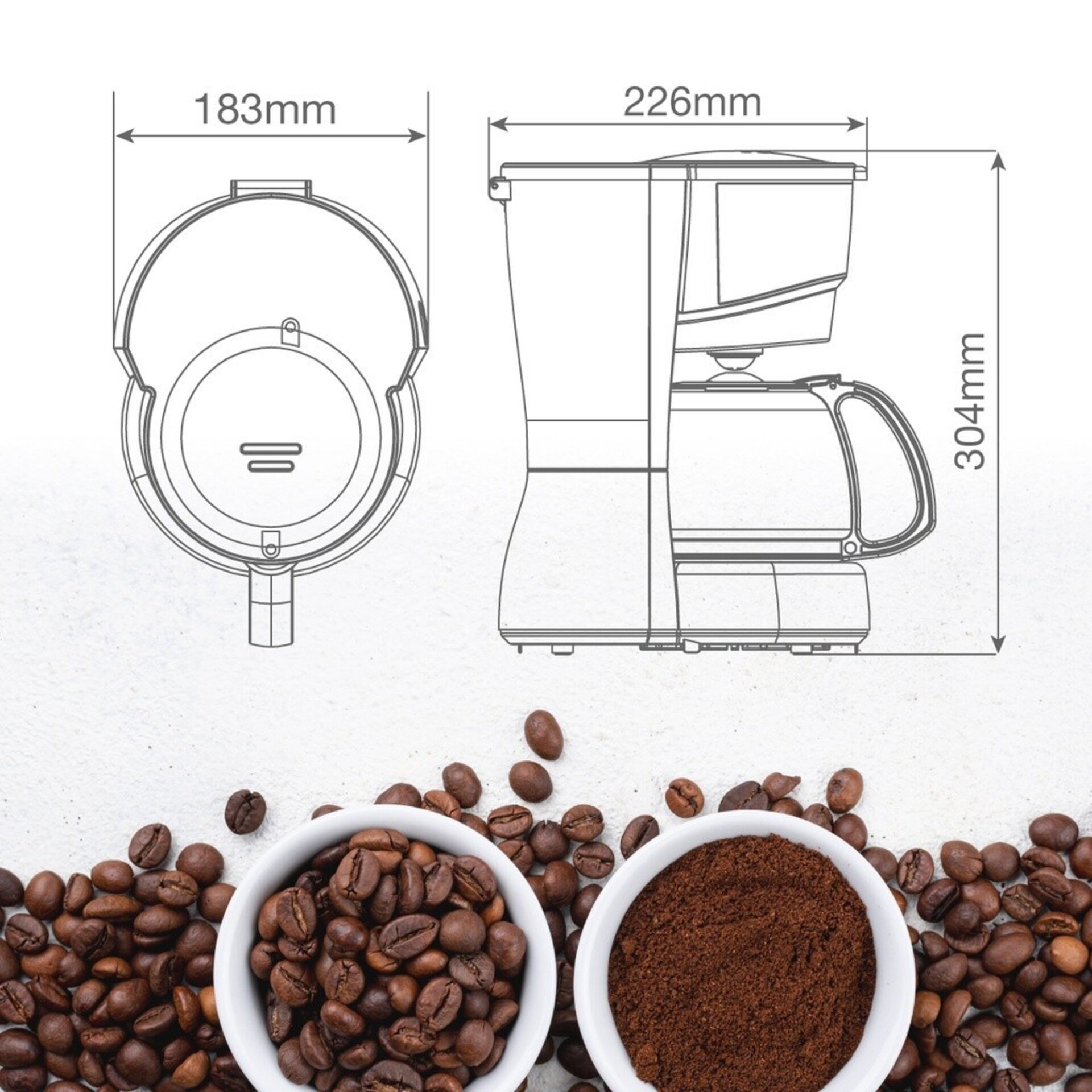 Cafetera de goteo 10 tazas 800W - 5
