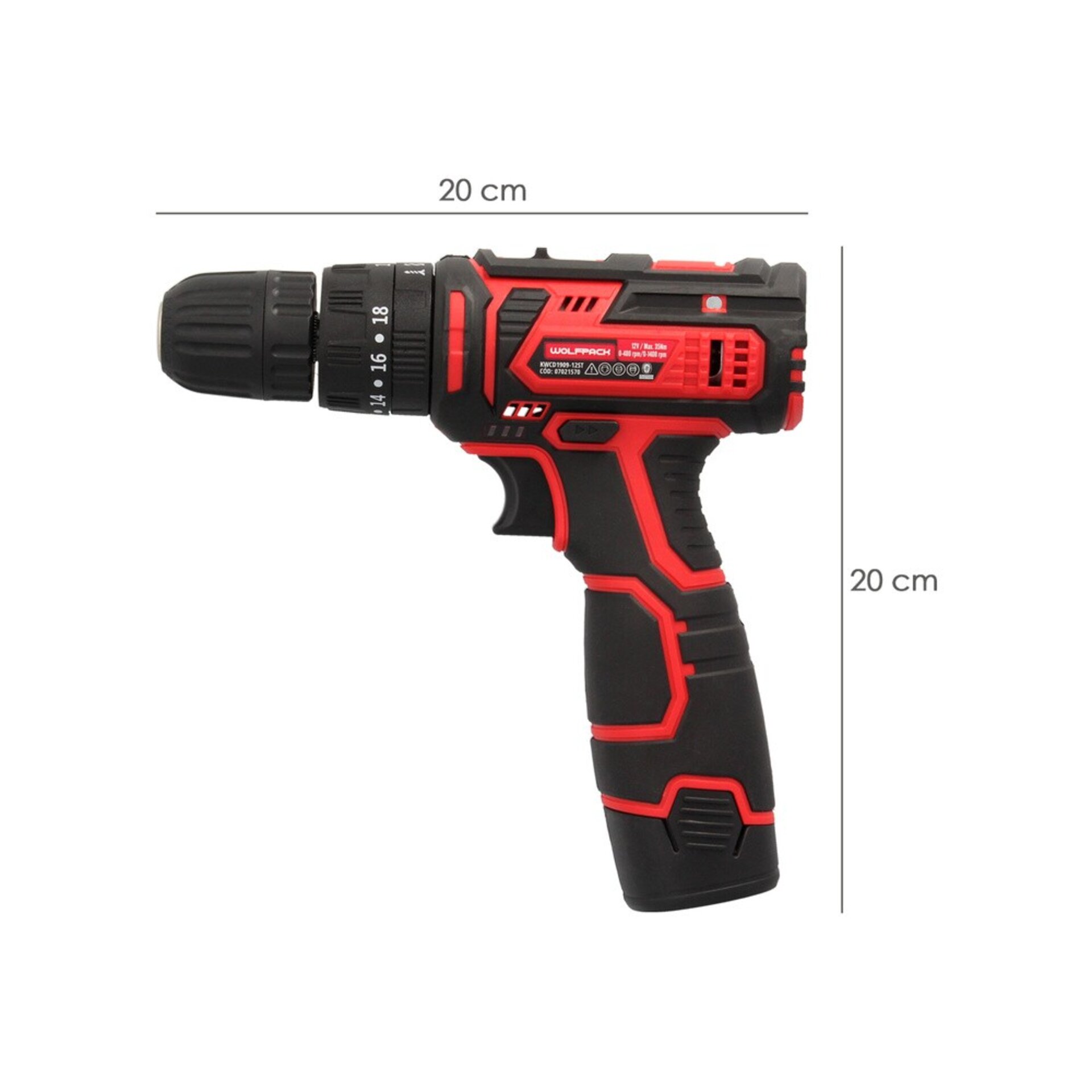 Taladro Atornillador 12 V. Con 2 Velocidades y Percutor - 2