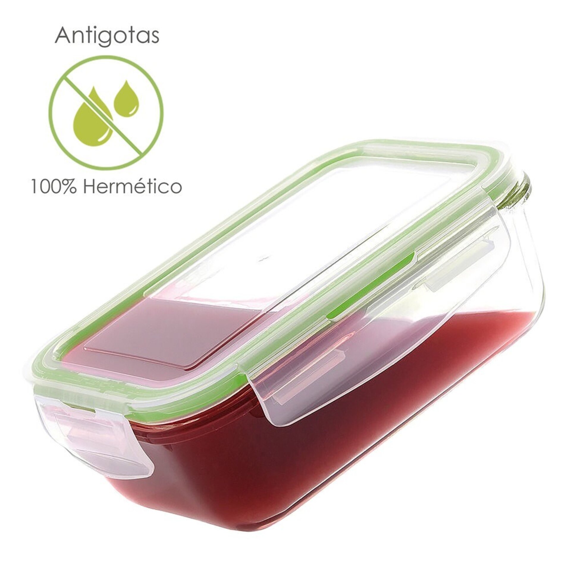 Taper hermético rectangular de cristal 850ml - 3
