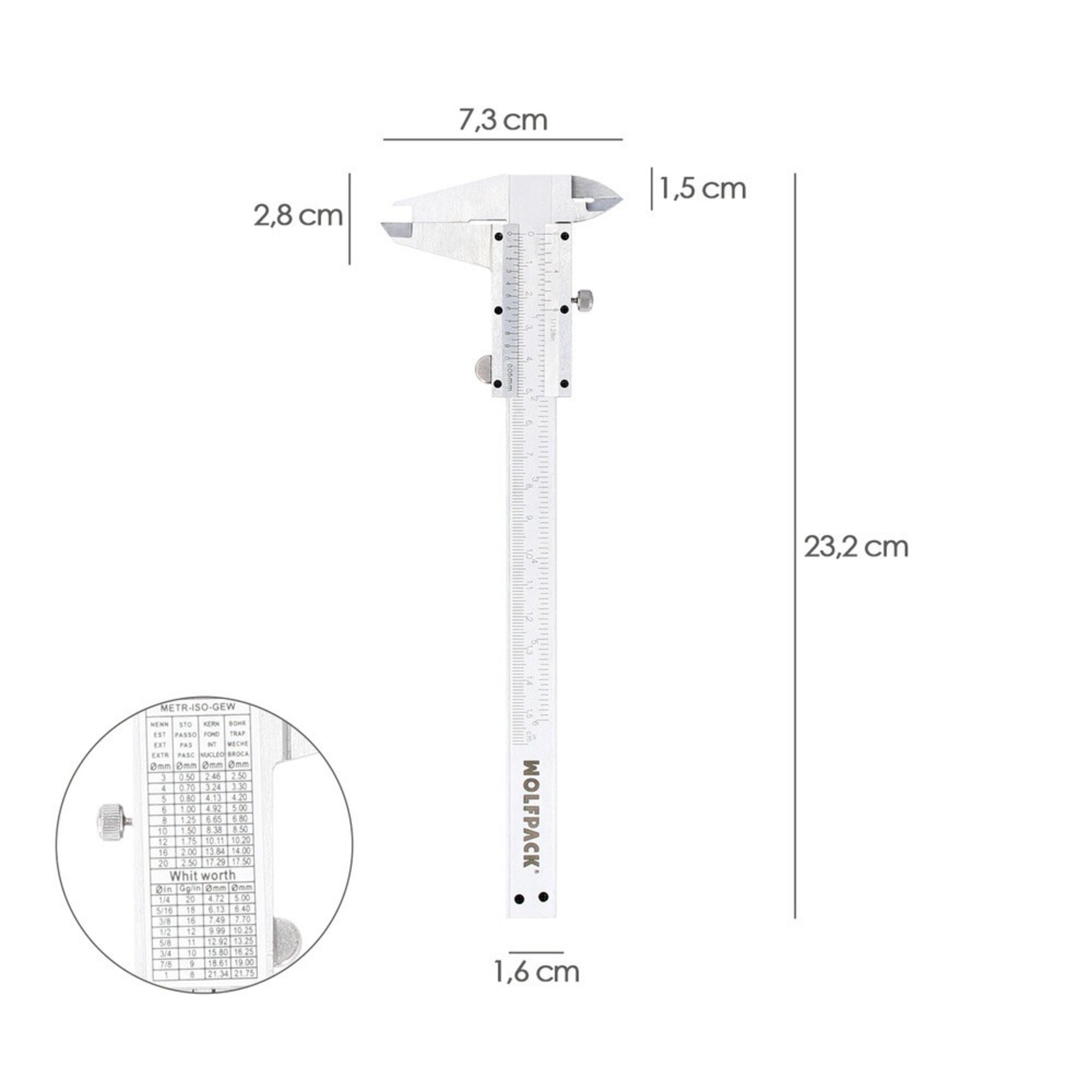 Calibre Acero Inoxidable Profesional 150 mm. - 2
