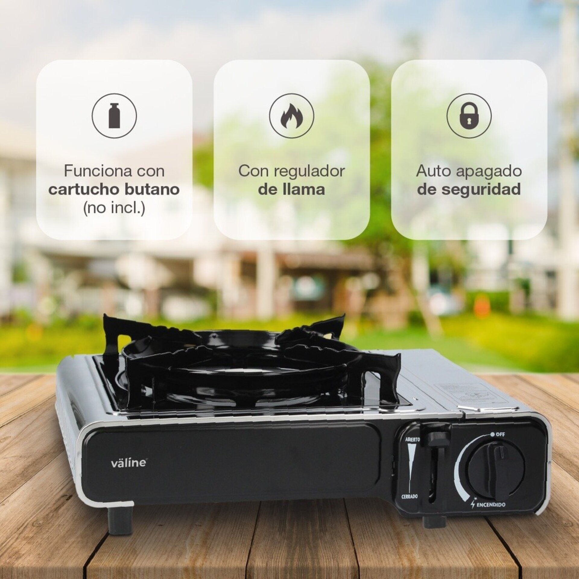 Hornillo cocina portatil dual cartucho valvula - 4