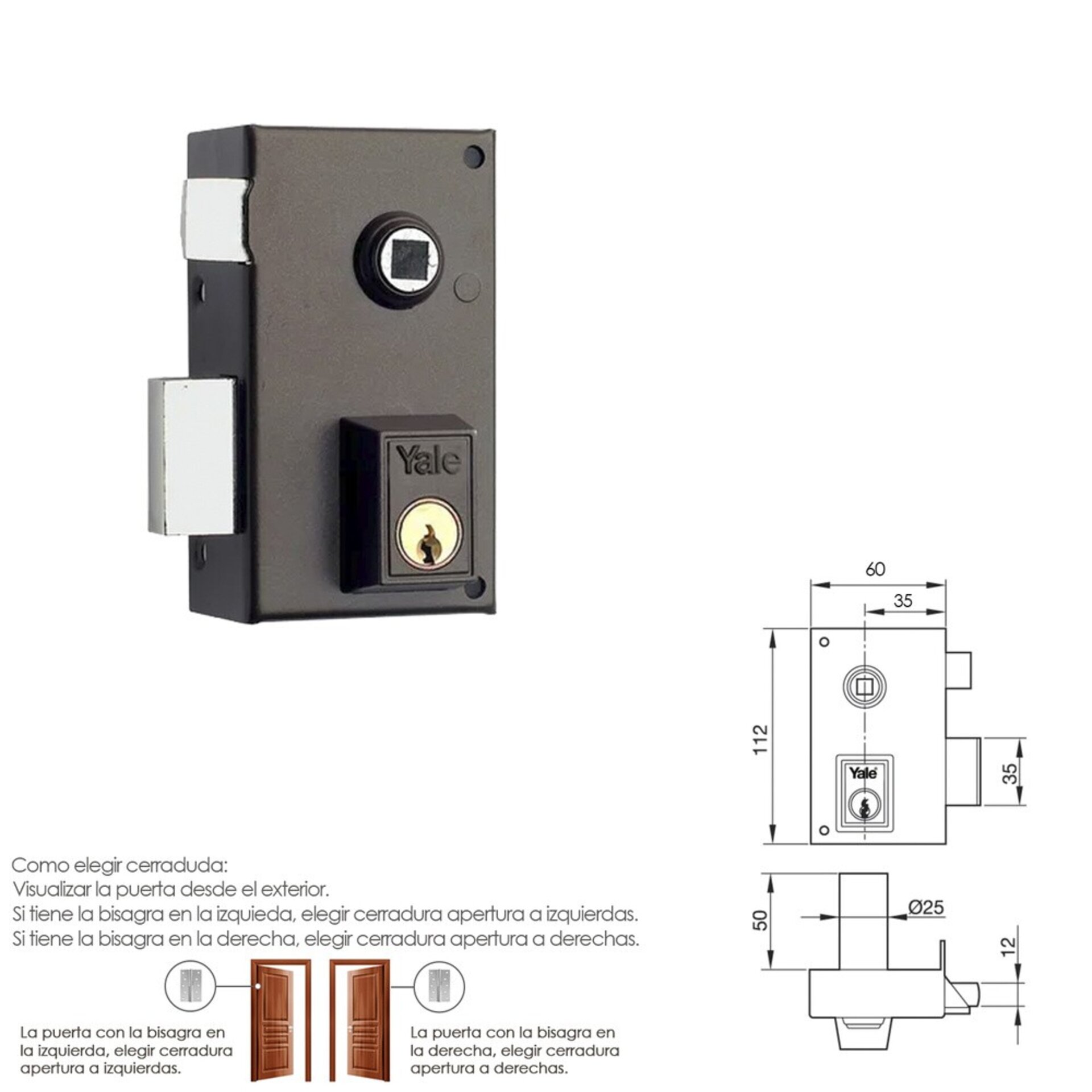 Cerradura Yale 56-b/hp/60/ Izquierda - 5