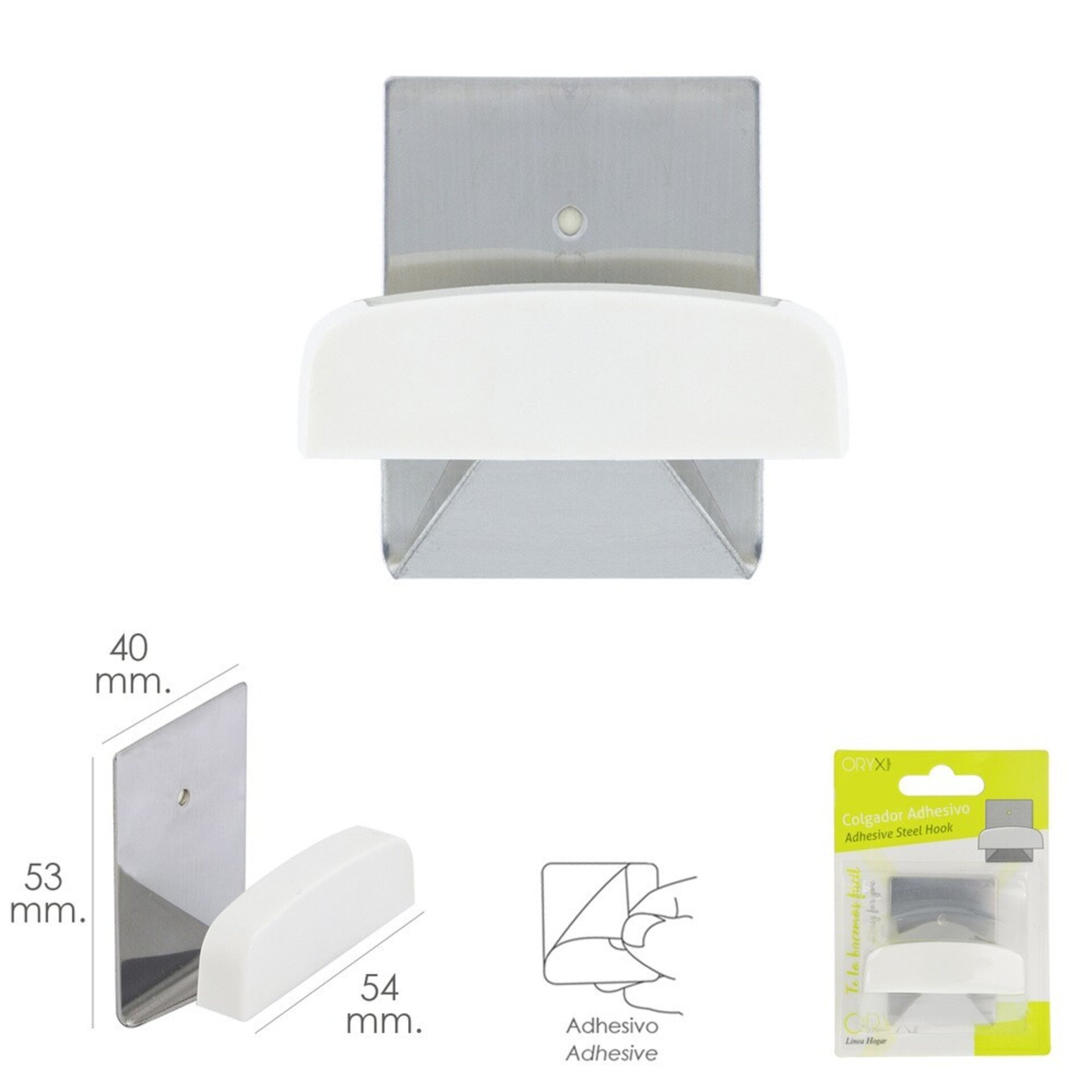 Colgador Percha Adhesivo Acero Inoxidable - 3
