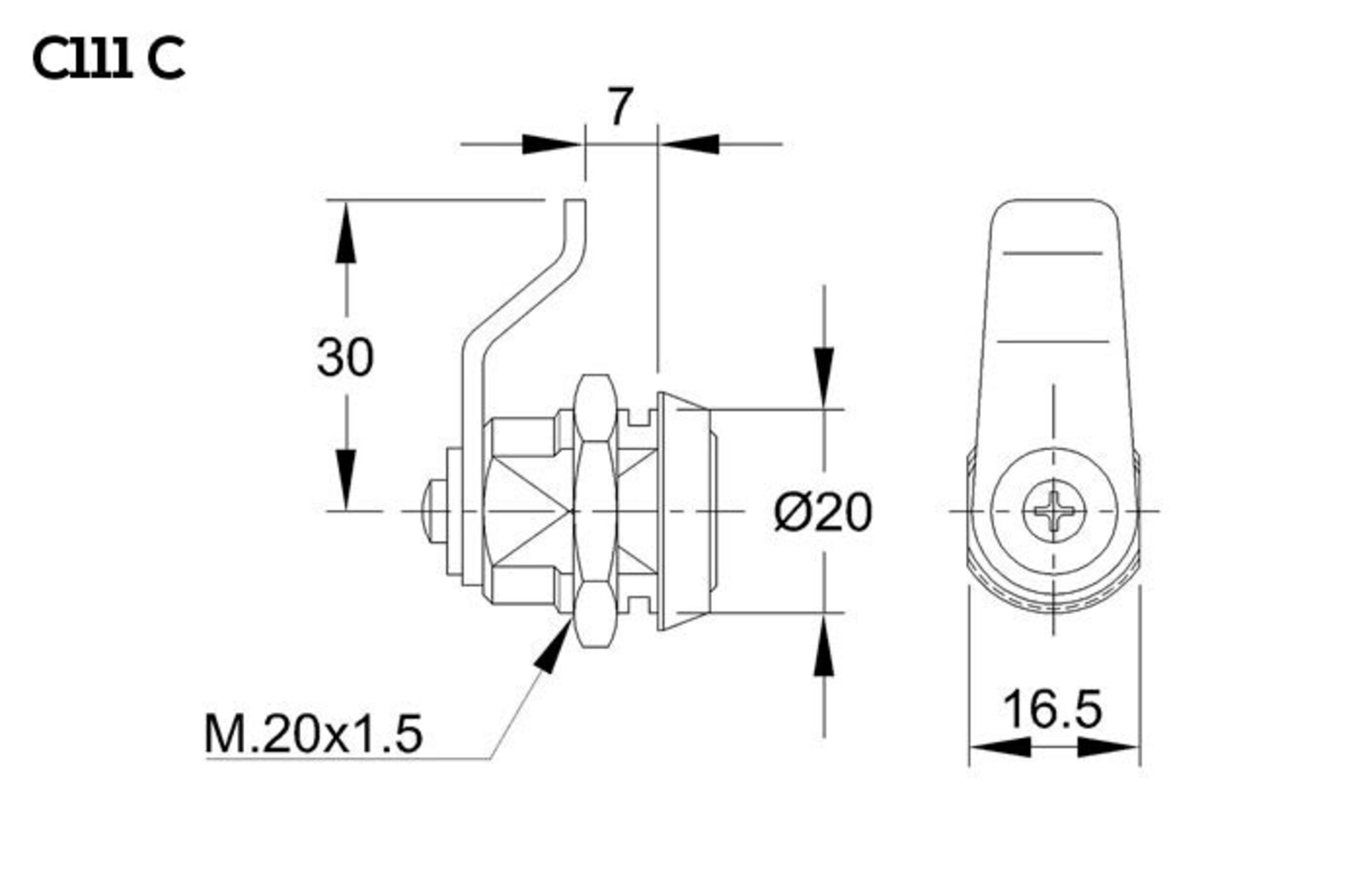 Cerradura Buzón leva curva - 3