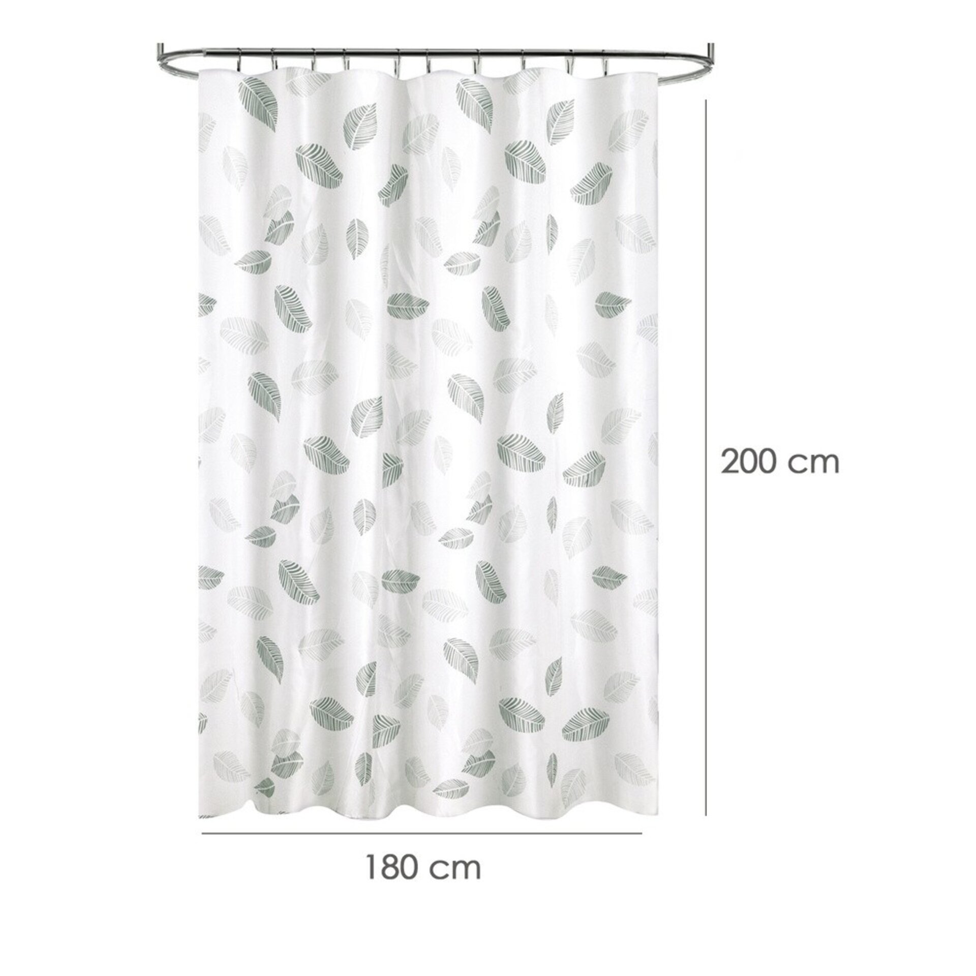 Cortina Ducha Tela Hojas 180 x 200 cm. Impermeable - 2