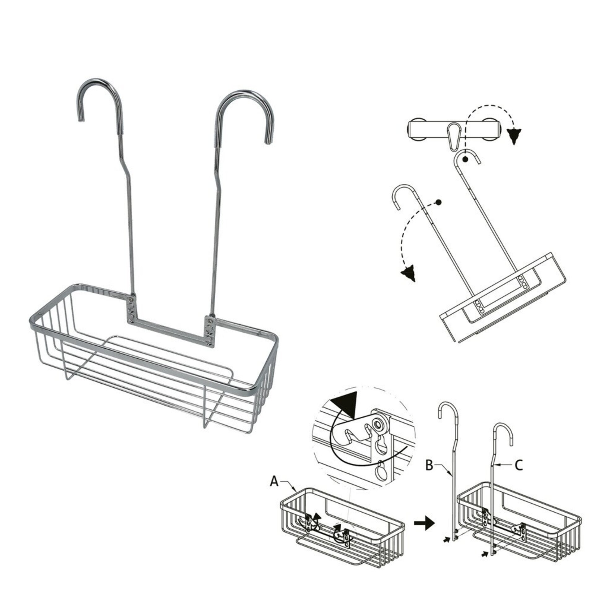 Cestillo De Baño de Acero Inox Para Colgar en Griferia. - 3