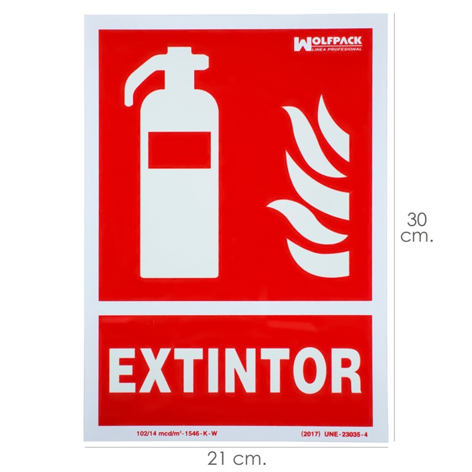 Cartel Fluorescente Extintor 21x 30 cm - 1