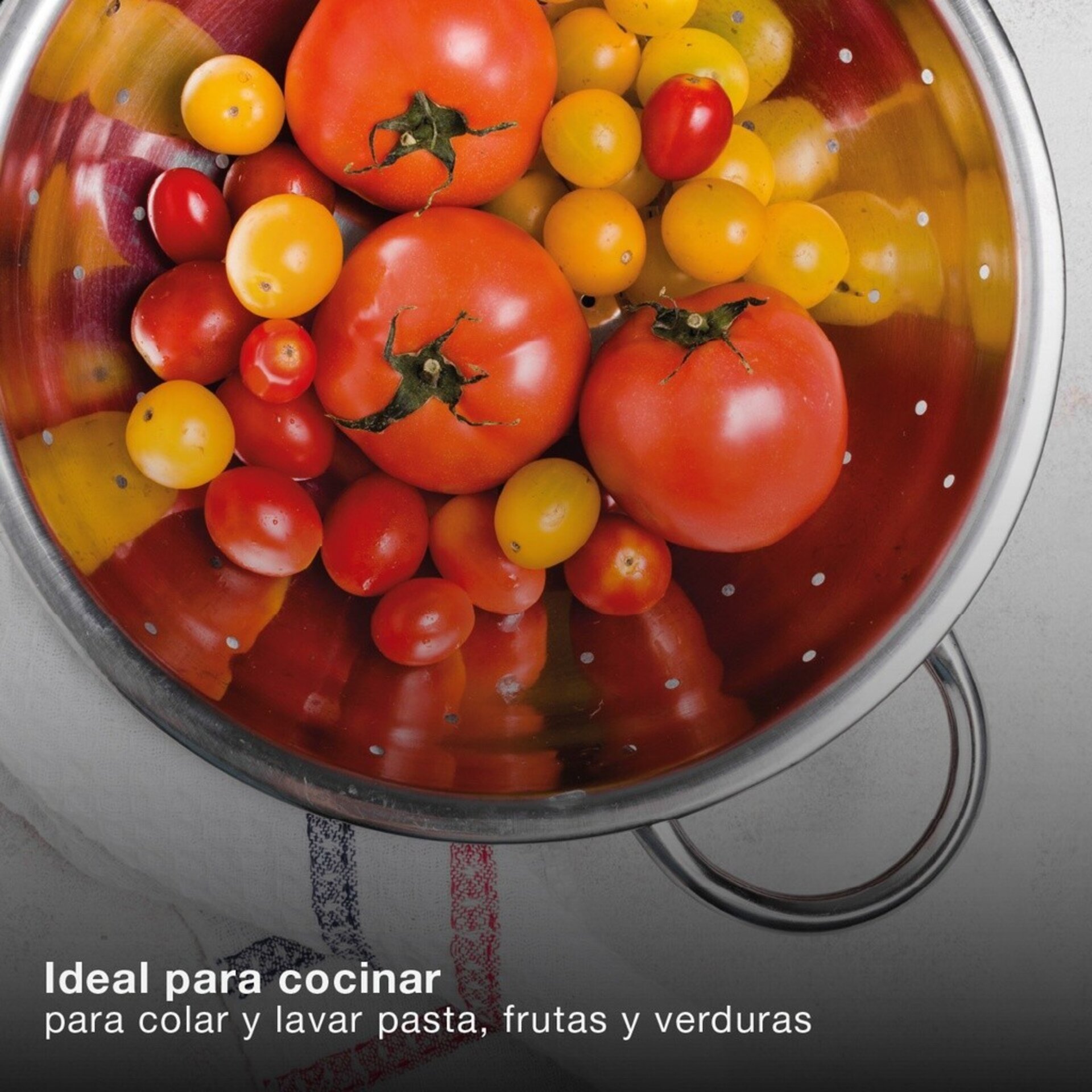 Escurridor con asas acero inox Ø22cm - 4