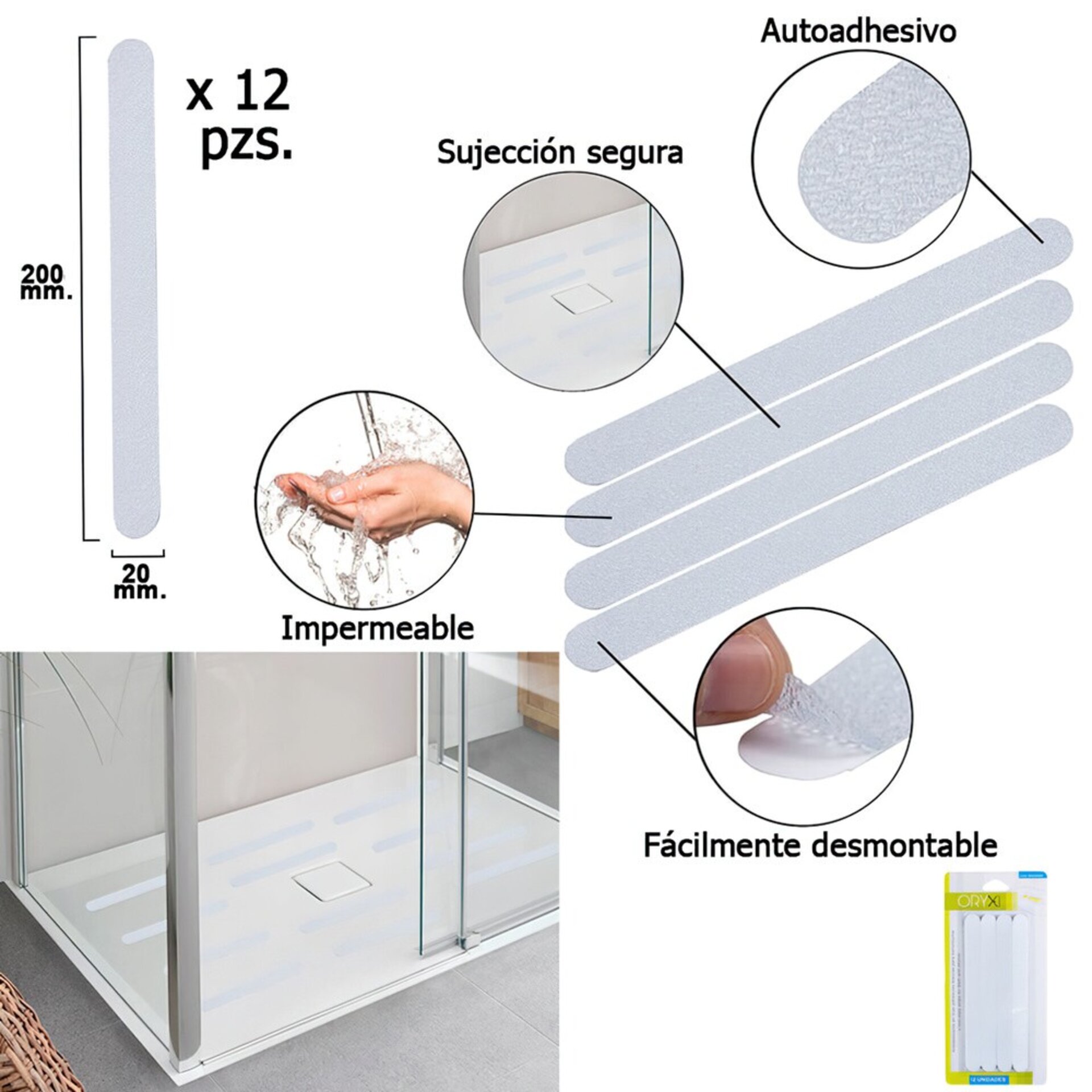Tiras Antideslizante Adhesivas Para Baños / Duchas - 3
