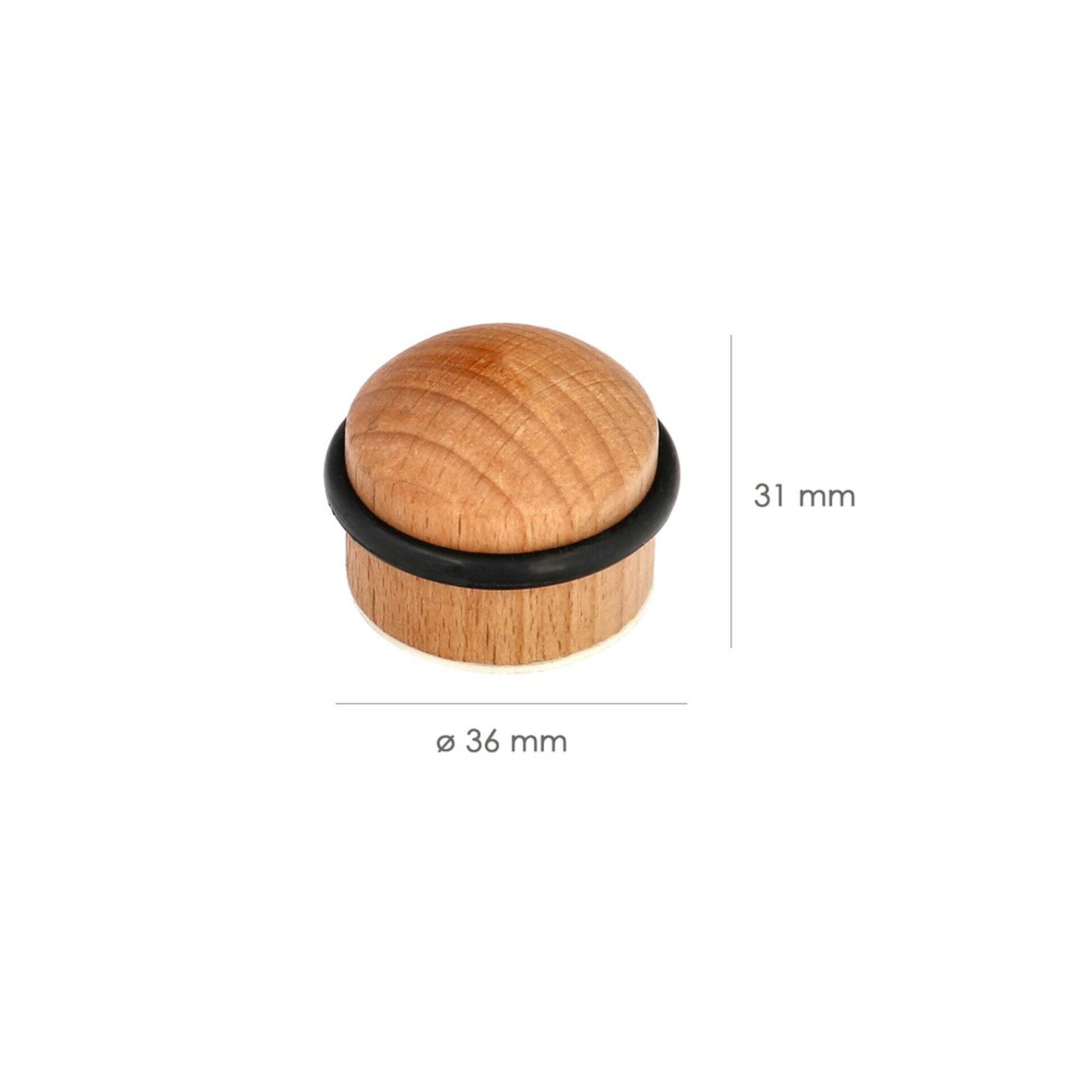 Tope Puerta Adhesivo / Atornillable Madera Redondo - 2