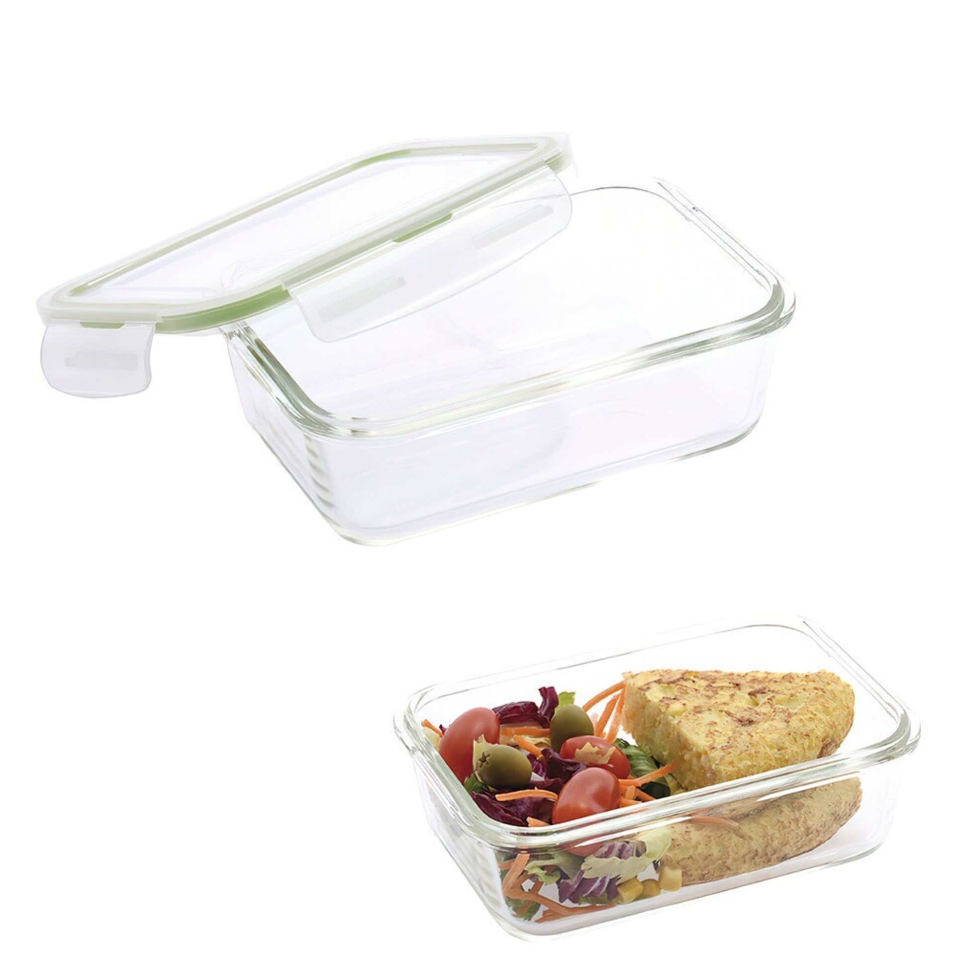 Taper hermético rectangular de cristal 850ml - 2